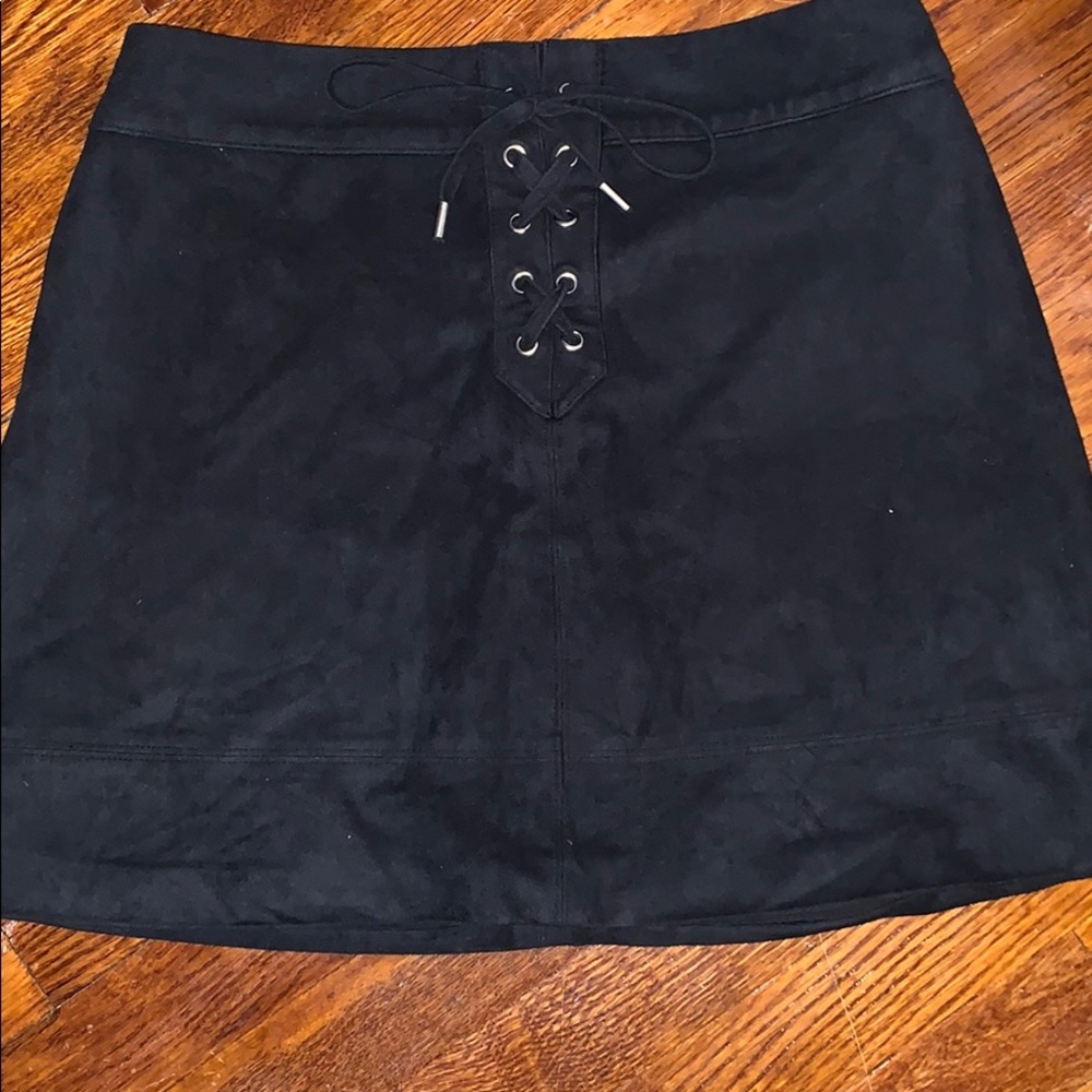 Black suede skirt